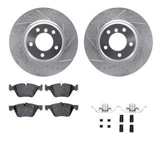 R1 Concepts WGSH1-31083 eLINE Rotor - Drilled & Slotted - Silver W/ Performance Pads